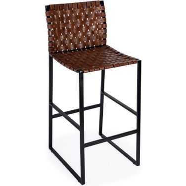 Butler Urban Brown Woven Leather Bar Stool