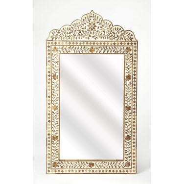 Butler Vivienne Wood and Bone Inlay Mirror