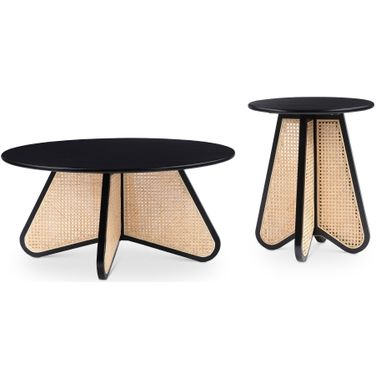 Butterfly Occasional Table Set In Black