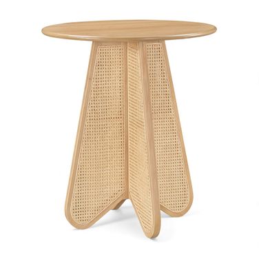 Butterfly Solid Wood and Cane Bar Height Table In Natural