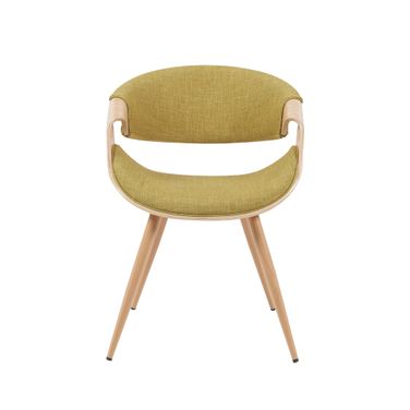 Butterfly Upholstered Dining Chair In Green and Oak