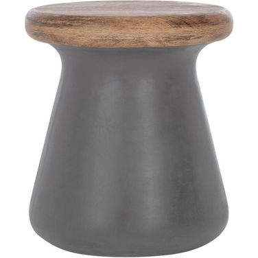 Button Dark Grey Concrete Accent Table