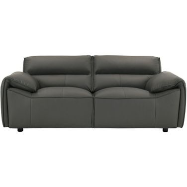 Buxton Top Grain Leather Upholstered Loveseat In Graphite