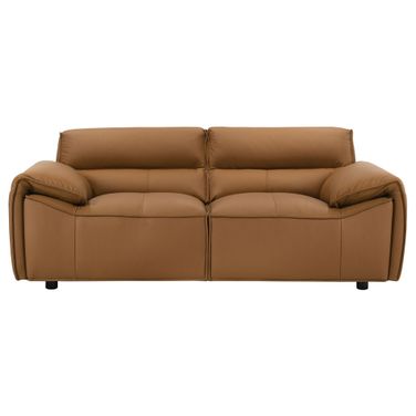 Buxton Top Grain Leather Upholstered Loveseat In Orange