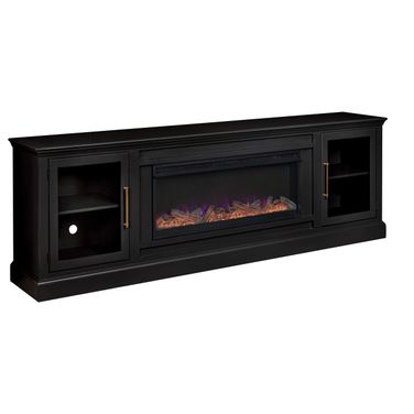 Byron 98 Inch Fireplace Console In Black