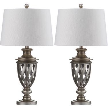 Byron Antique Silver 28.5 Inch Urn Table Lamp Set of 2