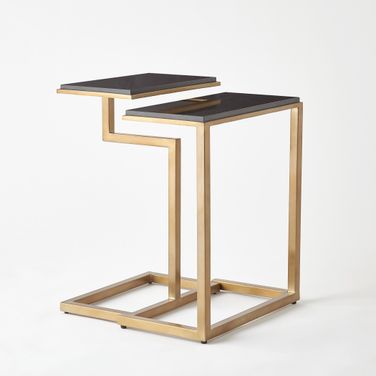 C Nesting Tables Set of 2 In Brass