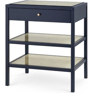 Caanan 1-Drawer Side Table In Midnight Blue