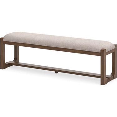 Cabalynn Oatmeal Large Upholstered Dining Room Bench