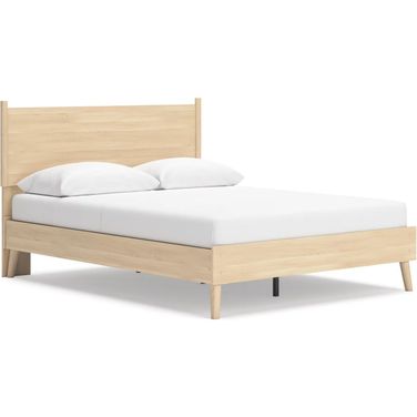Cabinella Queen Platform Panel Bed In Tan