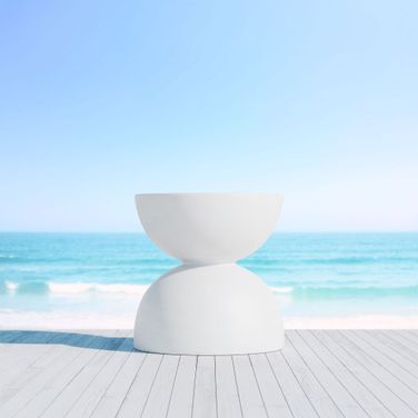 Cabo Side Table In White Rock