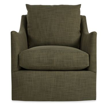 Cade Swivel Chair In Forest Green