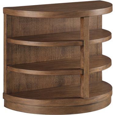 Caden Demilune End Table In Spiced Caramel
