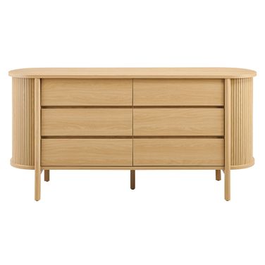 Cadence 6-Drawer Curved Dresser In Oak