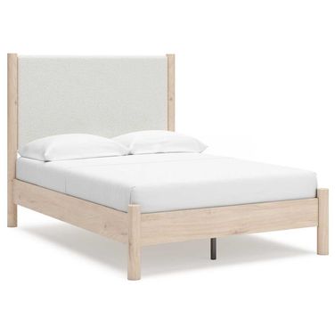 Cadmori Twin Panel Bed In Tan