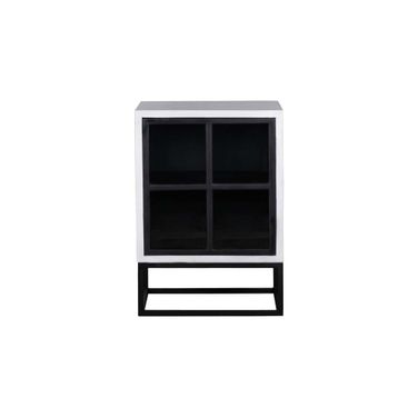 Caged Side Table In White and Black