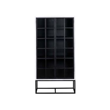 Caged Tall Cabinet In White and Black