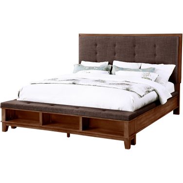 Cagney Chestnut Cal King Upholstered Panel Bed