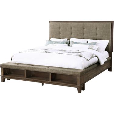 Cagney Vintage Gray Cal. King Panel Bed