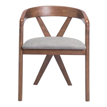 Cairo Dining Chair In Dove Gray and Walnut