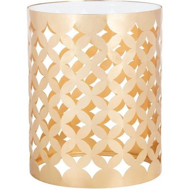 Cairo Round End Table In Gold Leaf