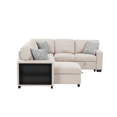 Cairo Sleeper Sectional In Beige and Black