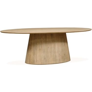 Calabasas 86 Inch Oval Dining Table In Natural White