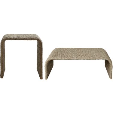 Calabria Occasional Table Set In Woven Seagrass