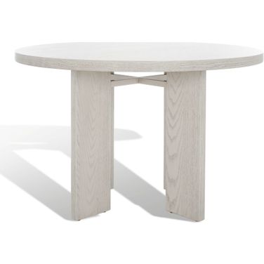 Calamaria Round Wood Dining Table In White Wash