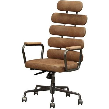 Calan Office Chair In Retro Brown Top Grain Leather