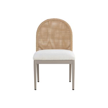 Calandri Dining Chair Set of 2 In Greige and Louis Cream