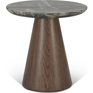 Caldera Side Table In Lava Marble and Dark Oak