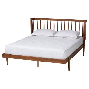 Calderon Wood Queen Platform Bed In Walnut Brown