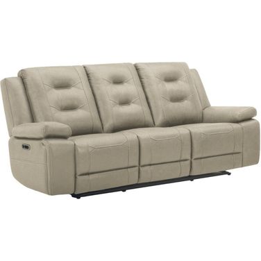 Caldwell Power Reclining Sofa with Power Headrest In Tahoe Fog
