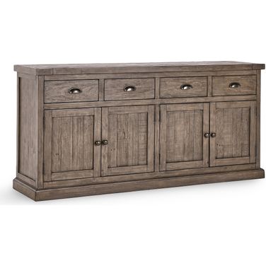 Caleb 4 Drawer 4 Door Buffet In Distressed Brown