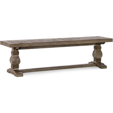 Caleb 66 Inch Bench In Distressed Brown