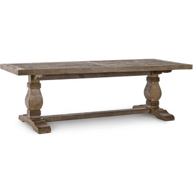 Caleb 94 Inch Dining Table In Distressed Brown