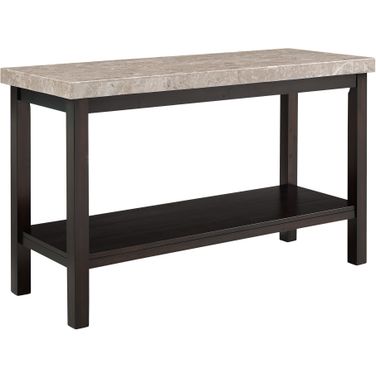 Caleb Espresso Sofa Table With Marble Top