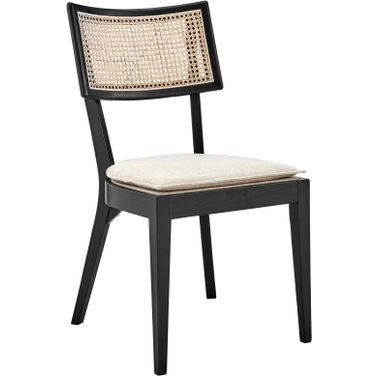 Caledonia Wood Dining Chair In Black Beige
