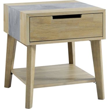 Calgary Gray Sintered Stone End Table In Brown