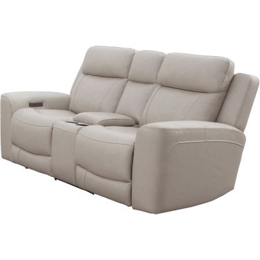 Calgary Power Console Loveseat with Power Headrest In Stone