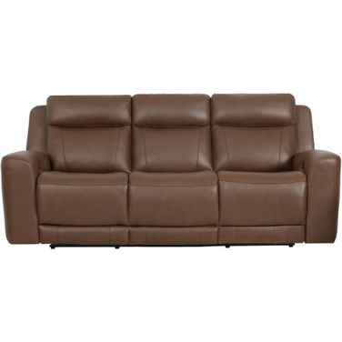 Calgary Power Reclining Sofa with Power Headrest In Autumn Umber