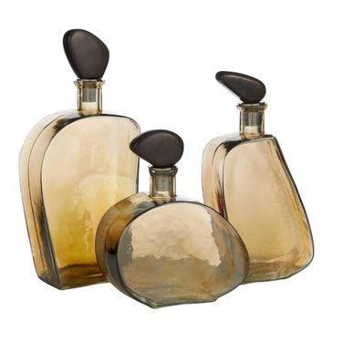 Calhoun Decanters Set of 3 In Smoke Luster