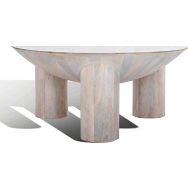 Calhoun Rd Wood Coffee Table In Washed White