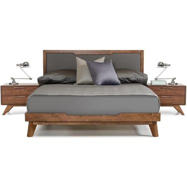 California King Nova Domus Soria Mid-Century Grey And Walnut Bed