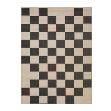 Calira Anvia Evette Rios Indoor/Outdoor Area Rug In Black and Ivory