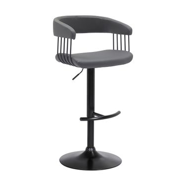 Calista Adjustable Bar Stool In Gray and Black