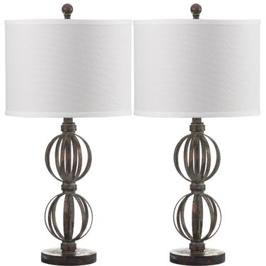 Calista Oil Rubbed Brown 27.75 Inch Double Sphere Table Lamp Set of 2