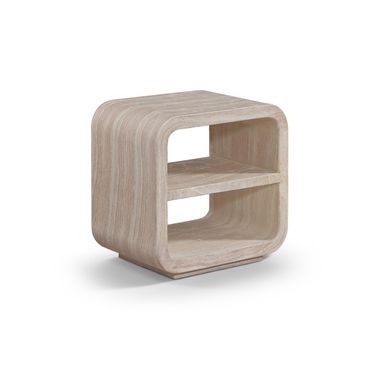 Calix Concrete Indoor and Outdoor End Table In Travertine