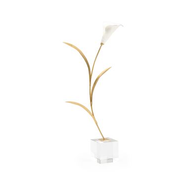 Calla Lily On Stand In Cream and Gold